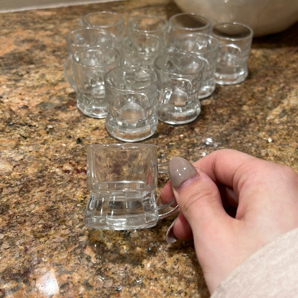 FEDERAL Barware Set of 10 Vintage Shot Glasses